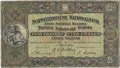 Switzerland 5 Franken Banknote, 1951-02-22, KM:11o -