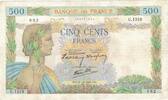 France 500 Francs La Paix, P. Rousseau and R. Favre-Gilly, 1940-10-31 -
