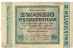 Germany 20 Milliarden Mark Banknote, 1923-10-01 -