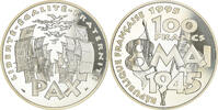 France 100 Francs Coin, 8 mai 1945, Proof, Silver, KM:1116.2 -