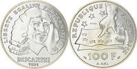 France 100 Francs Coin, Descartes, ESSAI, Silver, Gadoury:906 -