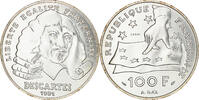 France 100 Francs Coin, Descartes, ESSAI, Silver, Gadoury:906 -