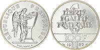 France 100 Francs Coin, Fraternité, Piéfort, Silver -