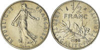 France 1/2 Franc Coin, Semeuse, Paris, FDC, Nickel, KM:931.1 -