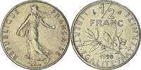 France 1/2 Franc Coin, Semeuse, Paris, FDC, Nickel, KM:931.1 -