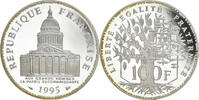France 100 Francs Coin, Panthéon, Paris, Proof, Silver -