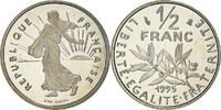 France 1/2 Franc Coin, Semeuse, Paris, Proof, Nickel -