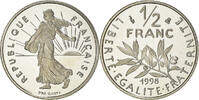 France 1/2 Franc Coin, Semeuse, Paris, Proof, Nickel -
