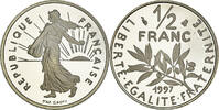 France 1/2 Franc Coin, Semeuse, Paris, Proof, Nickel -