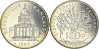 France 100 Francs Coin, Panthéon, Paris, FDC, Silver -