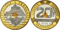 France 20 Francs Coin, Mont Saint Michel, Paris, Proof / BE -