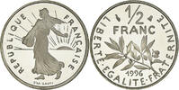 France 1/2 Franc Coin, Semeuse, Paris, Proof / BE, Nickel -
