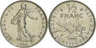France 1/2 Franc Coin, Semeuse, Paris, FDC, Nickel, KM:931.1 -