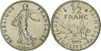 France 1/2 Franc Coin, Semeuse, Paris, FDC, Nickel, KM:931.1 -