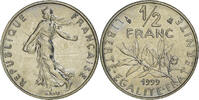 France 1/2 Franc Coin, Semeuse, Paris, FDC, Nickel, KM:931.1 -