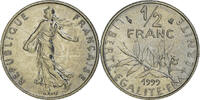 France 1/2 Franc Coin, Semeuse, Paris, FDC, Nickel, KM:931.1 -