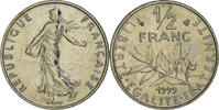 France 1/2 Franc Coin, Semeuse, Paris, FDC, Nickel, KM:931.1 -