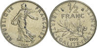 France 1/2 Franc Coin, Semeuse, Paris, BU, Nickel, KM:931.1 -