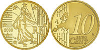 France 10 Euro Cent Paris, Proof / BE, Brass, KM:1410 -