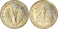 West African States 25 Francs Coin, Paris, Aluminum-Bronze -