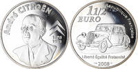 France 1-1/2 Euro André Citriën, Paris, Proof, Silver -