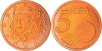 France 5 Euro Cent Paris, Proof / BE, Copper Plated Steel -