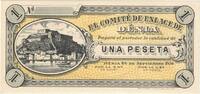Spain 1 Peseta Banknote, Denia, 1936 -