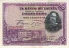 Spain 50 Pesetas Banknote, 1928-08-15, KM:75b -