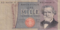 Italy 1000 Lire Banknote, 1980-09-06, KM:101g -