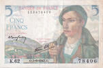 France 5 Francs K.62, Fayette:5.3, KM:98a -