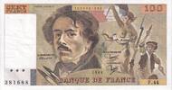 France 100 Francs Delacroix, F.44, Fayette:69.5, KM:154b -