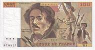 France 100 Francs Delacroix, W.4, Fayette:69.01c, KM:154a -