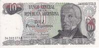 Argentina 10 Pesos Argentinos Banknote, KM:313a -