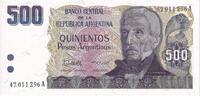 Argentina 500 Pesos Argentinos Banknote, KM:316a -