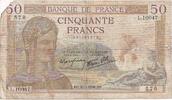 France 50 Francs F.10097, VF(20-25), Fayette:18.24, KM:85b -