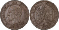 2 Centimes 1854 D Frankreich Napoleon III, Lyon, Bronze, SS, Gadoury:103 SS