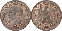 2 Centimes 1854 D Frankreich Napoleon III, Lyon, Bronze, SS, Gadoury:103 SS