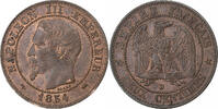 2 Centimes 1854 D Frankreich Napoleon III, Lyon, Bronze, SS, Gadoury:103 SS