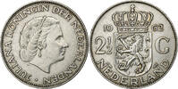 Netherlands 2-1/2 Gulden Juliana, Silver, KM:185 -