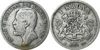 Sweden Krona Oscar II, Silver, KM:760 -