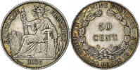 French Indochina 50 Cents French Indo-China, Paris, Silver, Lecompte:261 -