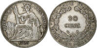 French Indochina 20 Cents French Indo-China, Paris, Silver, Lecompte:225 -