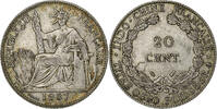 French Indochina 20 Cents French Indo-China, Paris, Silver, Lecompte:236 -