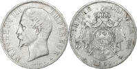 France 5 Francs Napoleon III, Paris, main ancre, Silver -