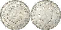 Netherlands 10 Gulden Juliana, Silver, KM:195 -