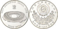 South Korea 5000 Won XXIV OLYMPIAD SEOUL 1988, Seoul, Silver -