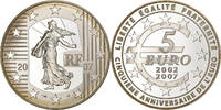 France 5 Euro 5e Anniversaire de l'Euro, Paris, Silver, KM:1523 -