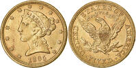 United States $5, Half Eagle Coronet Head, U.S. Mint, Gold -