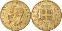Italy 20 Lire Vittorio Emanuele II, Torino, Gold, KM:10.1 -