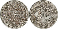Morocco 50 Centimes Yusuf, Poissy, Nickel, Lecompte:209 -
